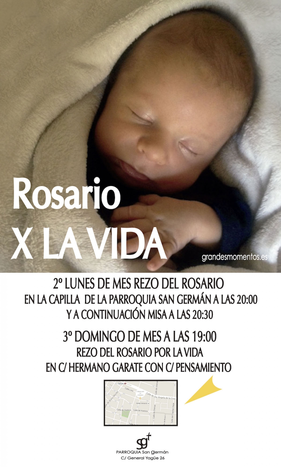 San Germ&aacute;n organiza un Rosario mensual por la vida