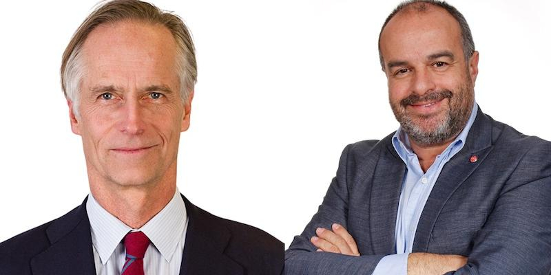 De izquierda a derecha, Walther Plettenberg y Jos&eacute; Mar&iacute;a Gallardo, nuevos presidente y director de ACN Espa&ntilde;a