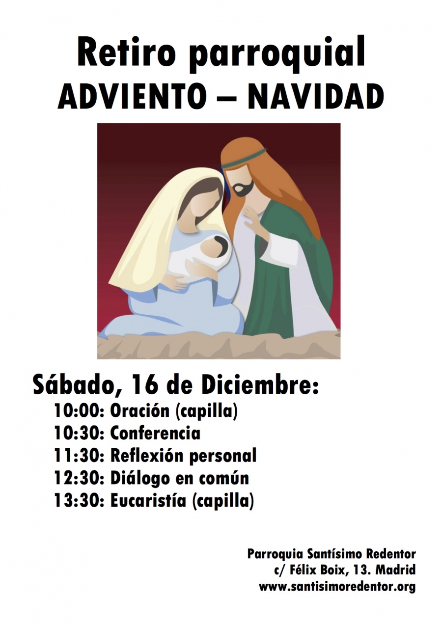 Sant&iacute;simo Redentor acoge este s&aacute;bado un retiro de Adviento