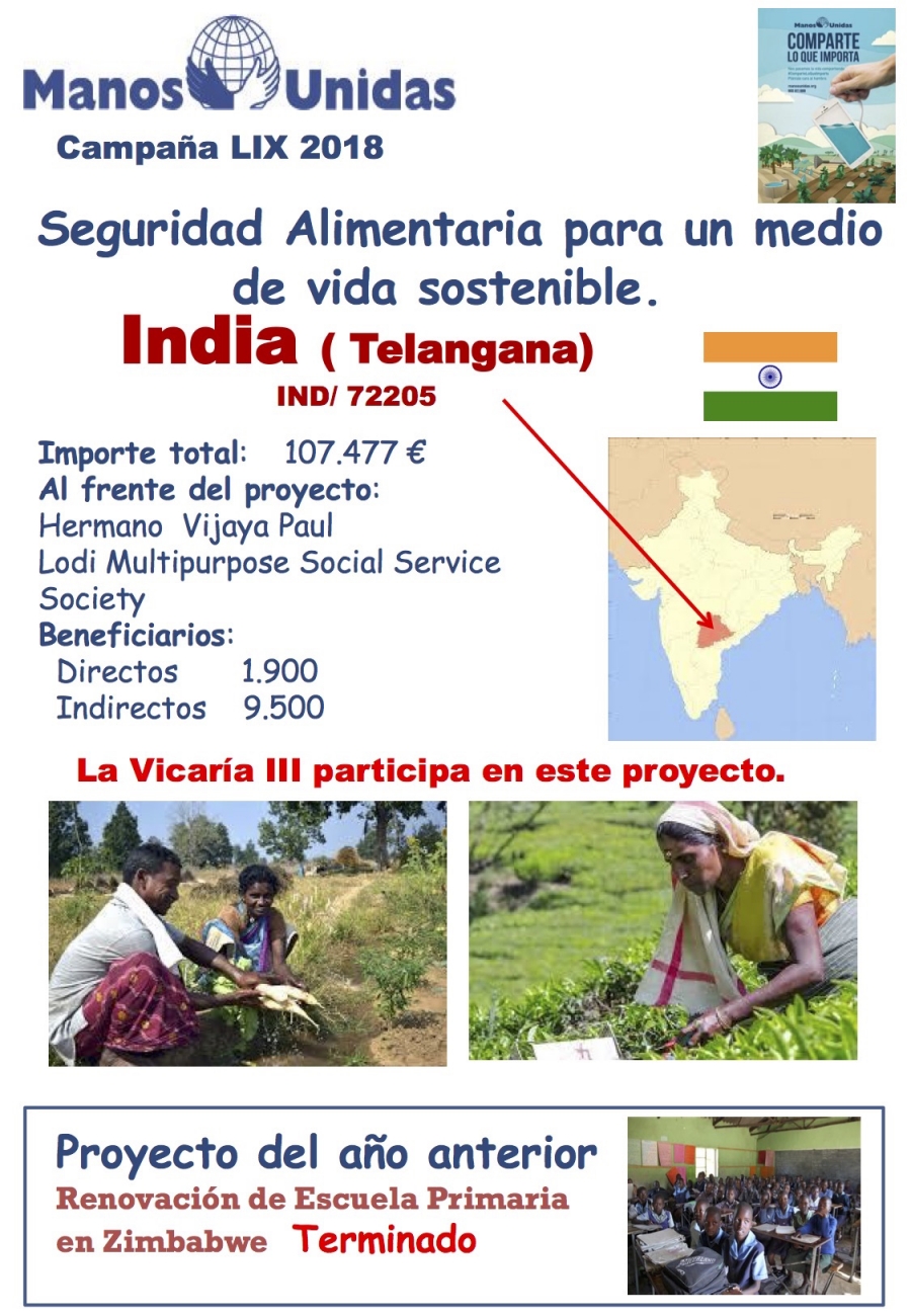 Las parroquias de la Vicar&iacute;a III financian un proyecto de Manos Unidas en India