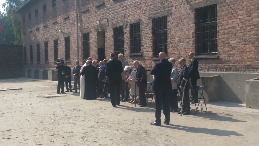El Papa Francisco reza frente al &laquo;muro de la muerte&raquo; en Auschwitz