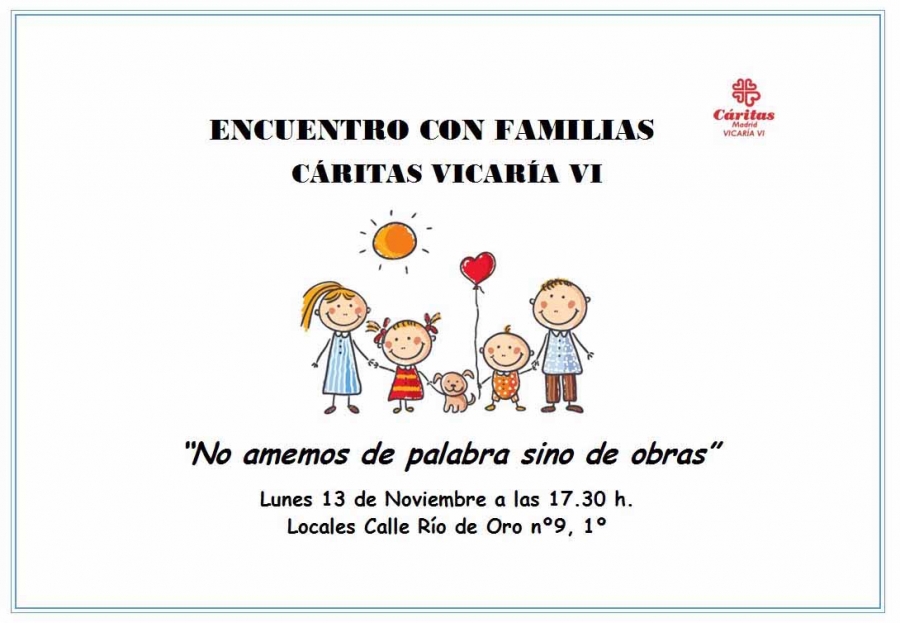 C&aacute;ritas Vicar&iacute;a VI celebra un encuentro con familias
